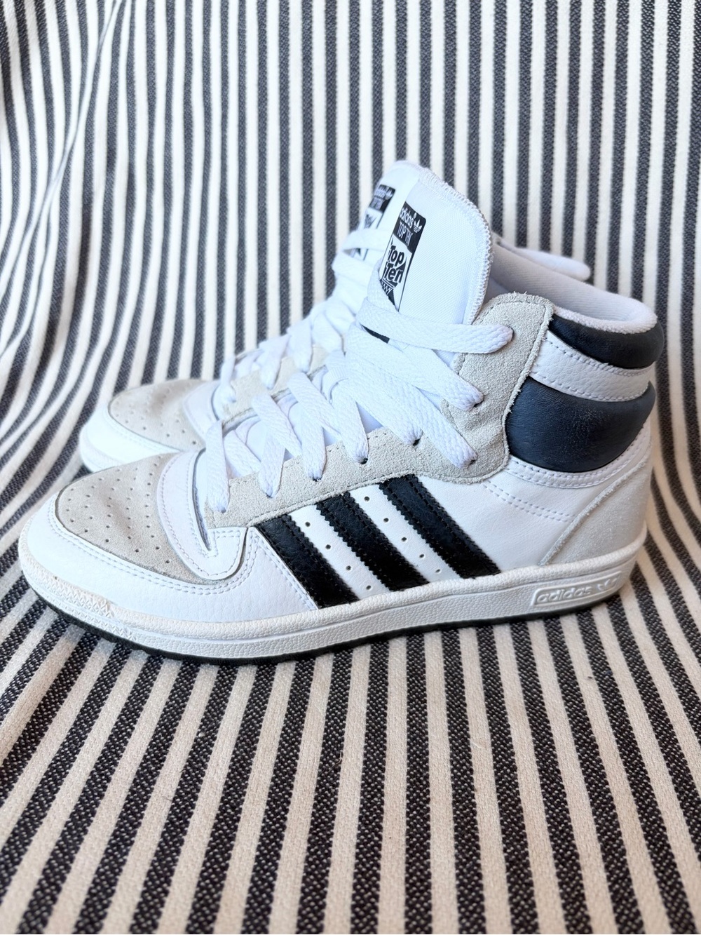 adidas Kids White and Black High-Top Sneakers